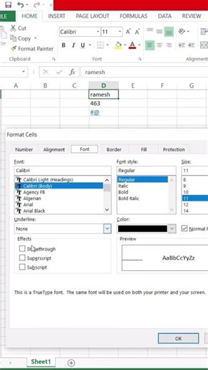 strikethrough in #excel