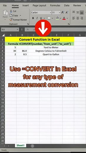 Excel convert function and formula for any measurement conversion #excel #exceltips #exceltricks #xecutethevision #conversion #bossupyourgame #get #it #done #info #in #reports #useful #fyp #on #yourpage #learn #more #follow #business #tools #saturday #weekend #learnontiktok #learning #everyday #work #and #skills #didyouknow