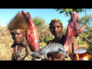 Its another day How Hadzabe Tribe CATCH Zebra, They cook ZEBRA Meat, delicious food
