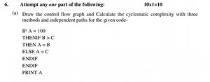 Attempt any one part of the following:10 \times 1 = 10(a)... | Filo