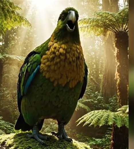 Meet the rare Kakapo 🦜—a nocturnal, flightless parrot fighting for survival.