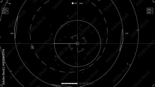 Hud elements animation for web designers and sci-fi video editors showing circles with lines and indicators in action