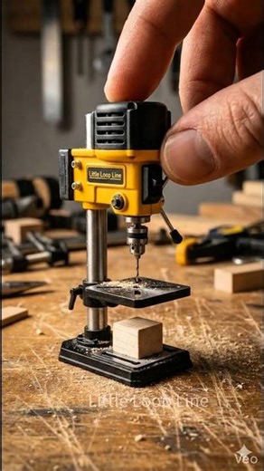 World’s Smallest Drill Press Actually Drills Wood! 😳🛠️