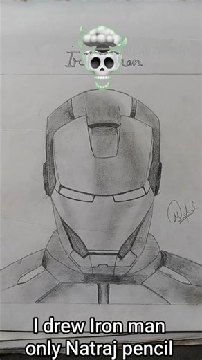 ​I Drew Iron Man with ONLY Natraj pencil! 🔴💨 #shorts