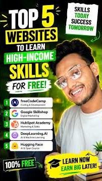 Top 5 FREE Websites to Learn High-Income Skills in 2026 🚀 #digitalskills