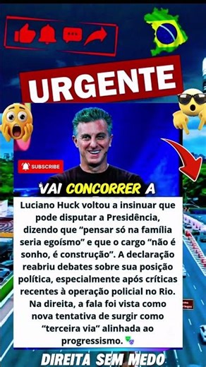 🚨 Luciano Huck reignites presidential ambitions with a new statement that stirs things up behind ...