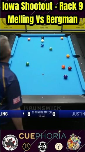 UPUSA: Melling Vs Bergman - Rack 9 #pool #9ball #sports #shorts #reels #video #usa #svb #viral #live