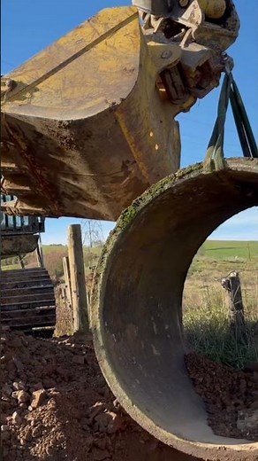 Excavator trying all the tricks to remove dirt from an old culvert - full video on the channel 🚜🪏