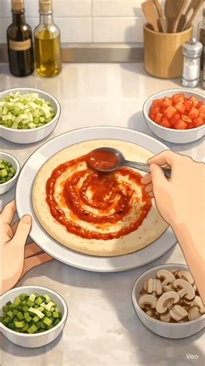 How i make my first Pizza 🍕 animation #cozy #anime #healing my first experience. 🍕