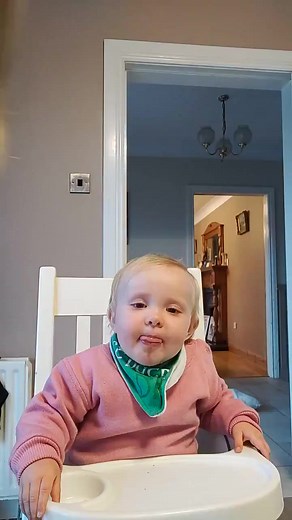 Haha found this - first time Saorlaith tasted hot chocolate 🫶💚 | Eimhear Ní Ghlacaín