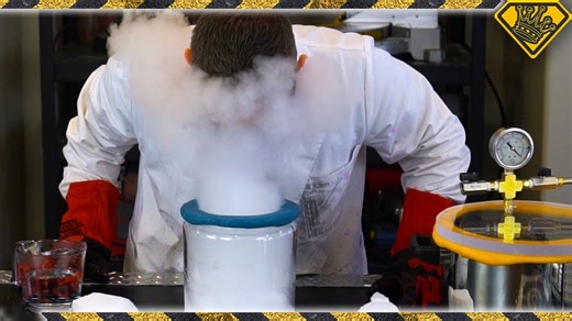 See what dry ice does inside a vacuum chamber