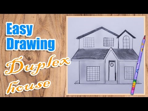 Easy Duplex House Drawing Tutorial for Beginners | Learn to Sketch a Charming Home