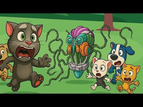 Fighting Against Aliens - My Talking Tom - AMONG US
