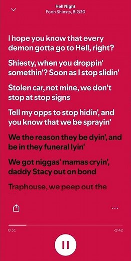 hell night - Pooh Shiesty, Big 30 #spotify #rap #lyrics #fyp #shorts