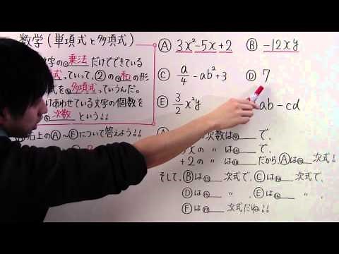 【数学】中2-1 単項式と多項式