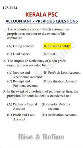 Kerala PSC Accountant Previous Questions & Answers | Ep - 1 | UAE Accountant Interview Questions