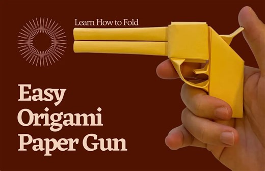 【Yellow Paper Origami】手枪折纸教程Learn How to Make an Easy Origami Gun