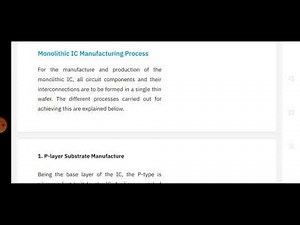 Monolithic ICs manufacturing process-1