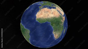 Burundi With Flag. 3d earth in space - zoom in Burundi outer, created using ultra high res NASA