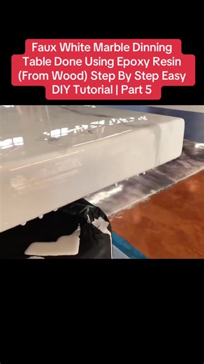 Faux White Marble Dinning Table Done Using Epoxy Resin (From Wood) Step By Step Easy DIY Tutorial | Part 5