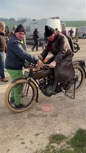 Vintage Motorcycle Kickstart Revival in Action
