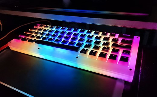 狗蛋mix64机械键盘 冬瓜白亚克力堆叠外壳 rgb拉满 全方位评测 打字音