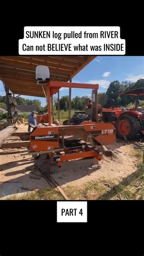 1.4K views · 23 reactions | SUNKEN log pulled from RIVER Can not BELIEVE what was INSIDE #worklife #woodworking #sawmill #farming #wallacefarmandsawmill | Wallace Farm and Sawmill | Facebook