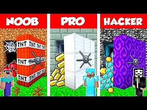 Minecraft NOOB vs PRO vs HACKER: SECRET VAULT BASE CHALLENGE in Minecraft / Animation