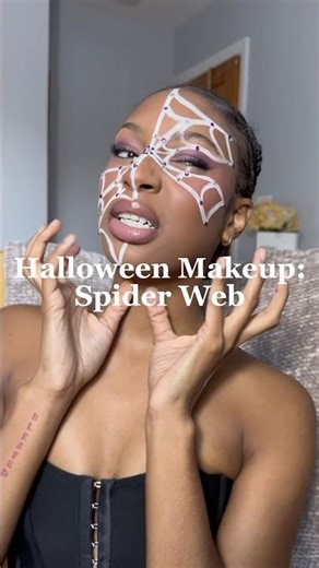 Halloween Makeup:Spider Web #fyp #halloween #halloweenmakeup #makeuptutorial