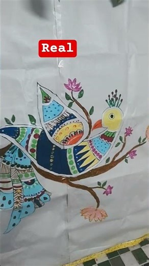 imagine✖️❎ real wall peacock painting window covering wall beautiful painting