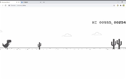 Google Chrome 断网小游戏：“Dino”