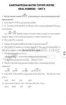 X Std CBSE | Mathematics - Day 4 | Board Exam Daywise Preparation Chapter 1 - Real Numbers