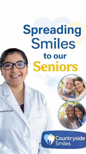 Countryside Smiles on Instagram: "A healthy smile matters at every stage of life. In this series, we’re focusing on senior adults and the unique dental needs that come with aging—because comfort, confidence, and oral health never go out of style. From routine cleanings to denture care and everything in between, we’re here to help seniors keep smiling for years to come."