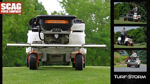 Meet the stand-on spreader sprayer that's taking the industry by storm... The Scag Turf Storm. Built-Scag Tough, the Turf Storm is a must-have tool for the serious landscape chemical applicator, and anyone looking to expand their lawn care offerings. A natural fit for large commercial properties, the Turf Storm also makes itself at home while treating residential lawns. With right-sized liquid and dry capacities, the Turf Storm will help you get more done per day for maximum productivity and pro