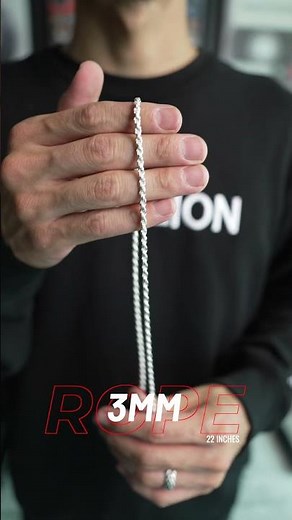 3mm Rope Chain 22 Inches | Best Length for This Size