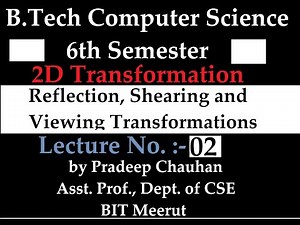 2D Transformation, Reflection, Shearing, Viewing Transformations