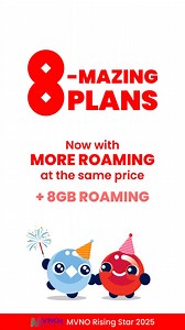 3.3K views · 1.5K reactions | EXTRA 8GB of roaming for the same price? That's not a typo! 勞 For our 8-Mazing celebration, we're giving you an EXTRA 8GB of roaming data at the same great price on our $11.80 and $18 plans! Less worry, more exploring! ✨ | Eight Telecom | Facebook