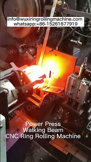 Automatic Ring Rolling Line-Power Press, Walking Beam & CNC Ring Rolling Machine#forging#ringforging
