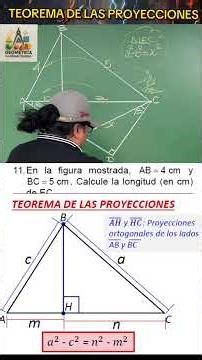 Teorema de las proyecciones en el triángulo oblicuo ángulo #geometriaconcesartrucios #matematicas