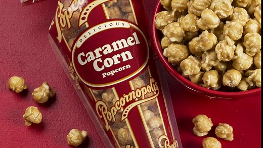 Popcornopolis Gourmet Caramel Corn, 10-Ounce Bags, Pack of 6