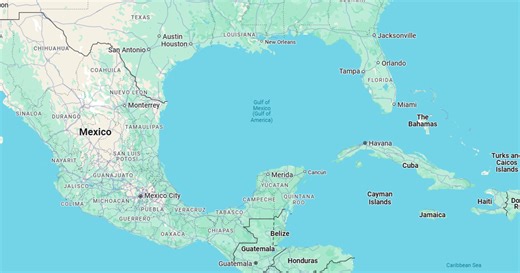 Google Maps now shows Gulf of Mexico as Gulf of America