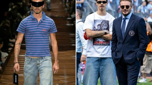 Fans can’t believe how much Romeo Beckham looks like David in modelling debut