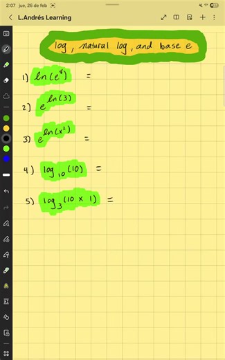 Fundamental Exercises on Logarithms and Base e Explained