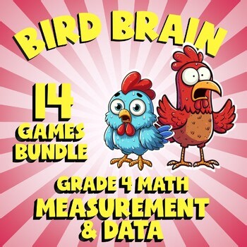 14 BIRD BRAIN Math Games - Measurement & Data - Grade 4 Review Activity