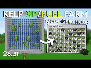 NEW MINECRAFT 26.3 AUTOMATIC DRIED KELP XP/FUEL FARM TUTORIAL (Easy)