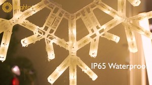 Brightown Christmas Snowflake Lights Outdoor, 72 LED 20" Folding Big Snowflake Hanging Light, Waterproof Christmas Decorations Window Lights for Indoor House Porch Eave Rooftop Pergola, Warm White