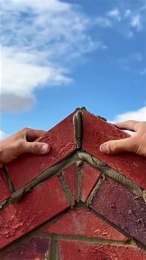 Satisfying Bricklaying with Professional Masonry Trowel! #shorts