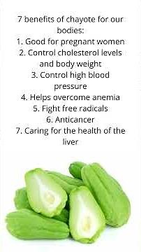 7 benefits of chayote for our bodies