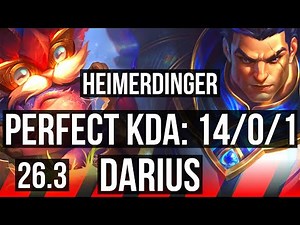 HEIMERDINGER vs DARIUS (TOP) | Perfect KDA: 14/0/1 | EUW Diamond | 26.3