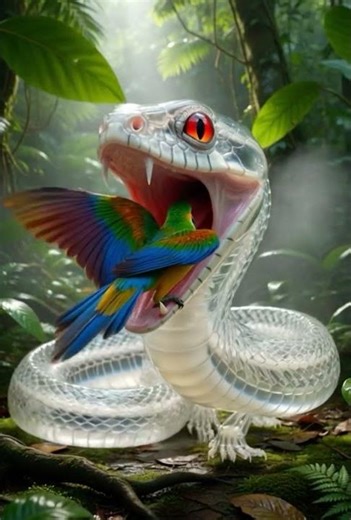 Snake Swallowing a Bird 🐍🐦 | Wildlife Facts #animalshorts